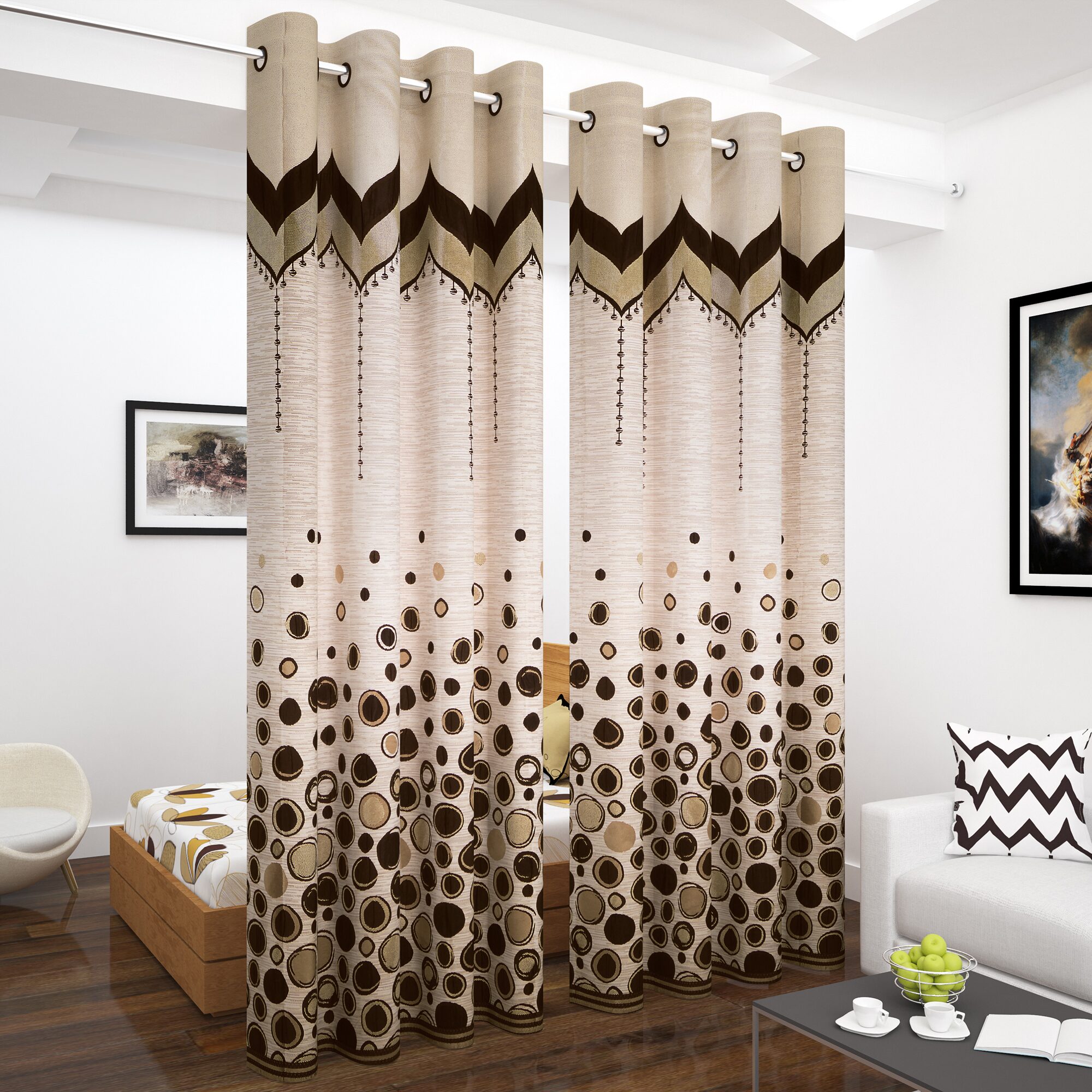 Story Home Jacquard Long Door Semi Transparent Brown Regular Curtain ( Eyelet Closure Polka Dots )
Story Home Jacquard Long Door Semi Transparent Brown Regular Curtain ( Eyelet Closure Polka Dots )