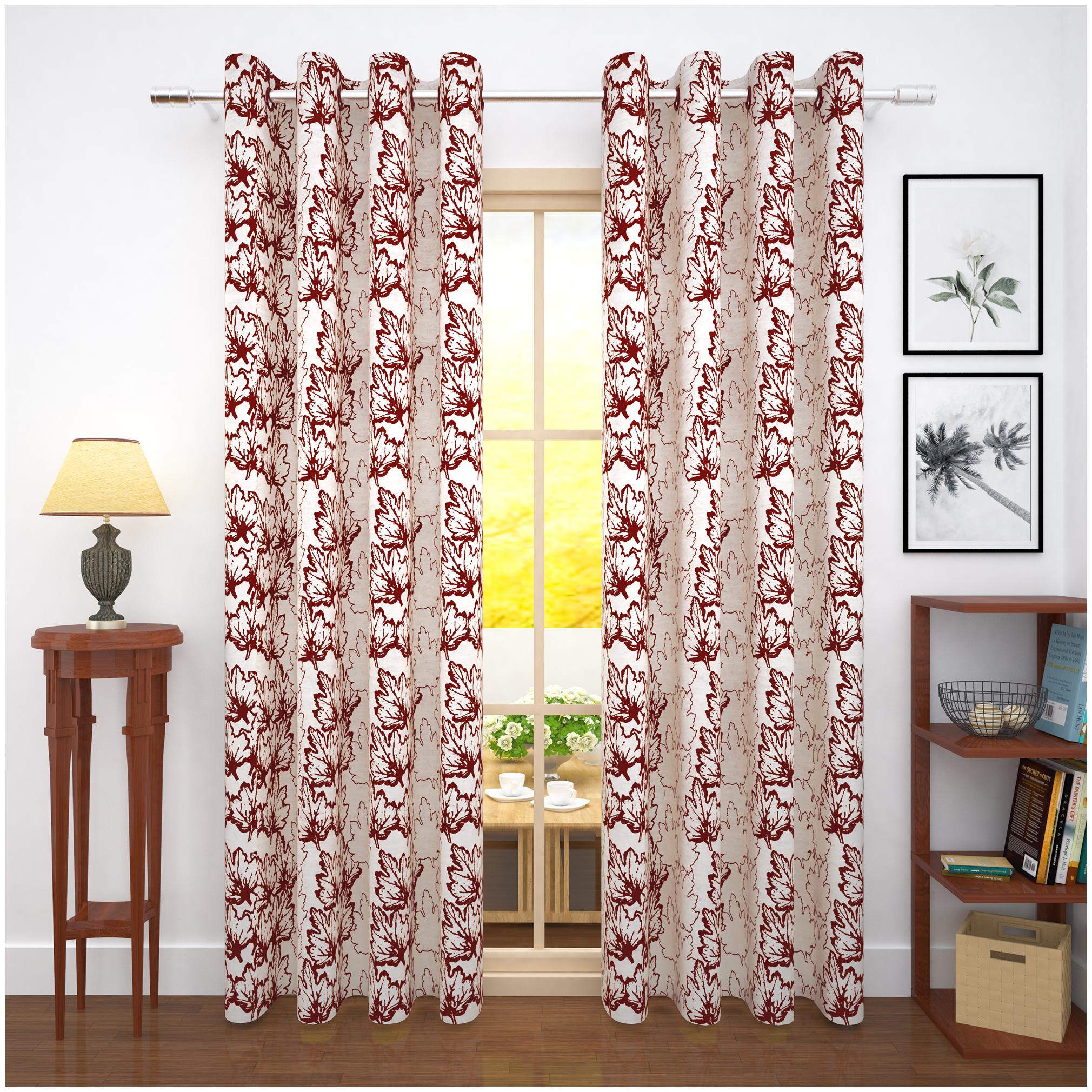 Story Home Jacquard Door Blackout Maroon Regular Curtain ( Eyelet Closure Floral )
Story Home Jacquard Door Blackout Maroon Regular Curtain ( Eyelet Closure Floral )