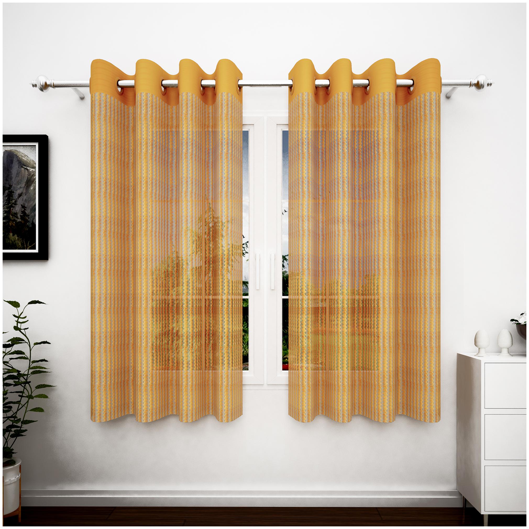 Story Home Polyester Window Semi Transparent Yellow Sheer Curtain ( Eyelet Closure Striped )
Story Home Polyester Window Semi Transparent Yellow Sheer Curtain ( Eyelet Closure Striped )