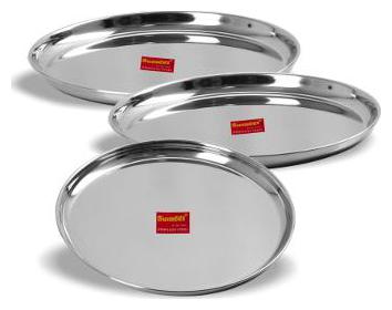 Sumeet Stainless Steel Heavy Gauge Dinner Plates with Mirror Finish 27 5cm Dia - Set of 3pc
Sumeet Stainless Steel Heavy Gauge Dinner Plates with Mirror Finish 27 5cm Dia - Set of 3pc