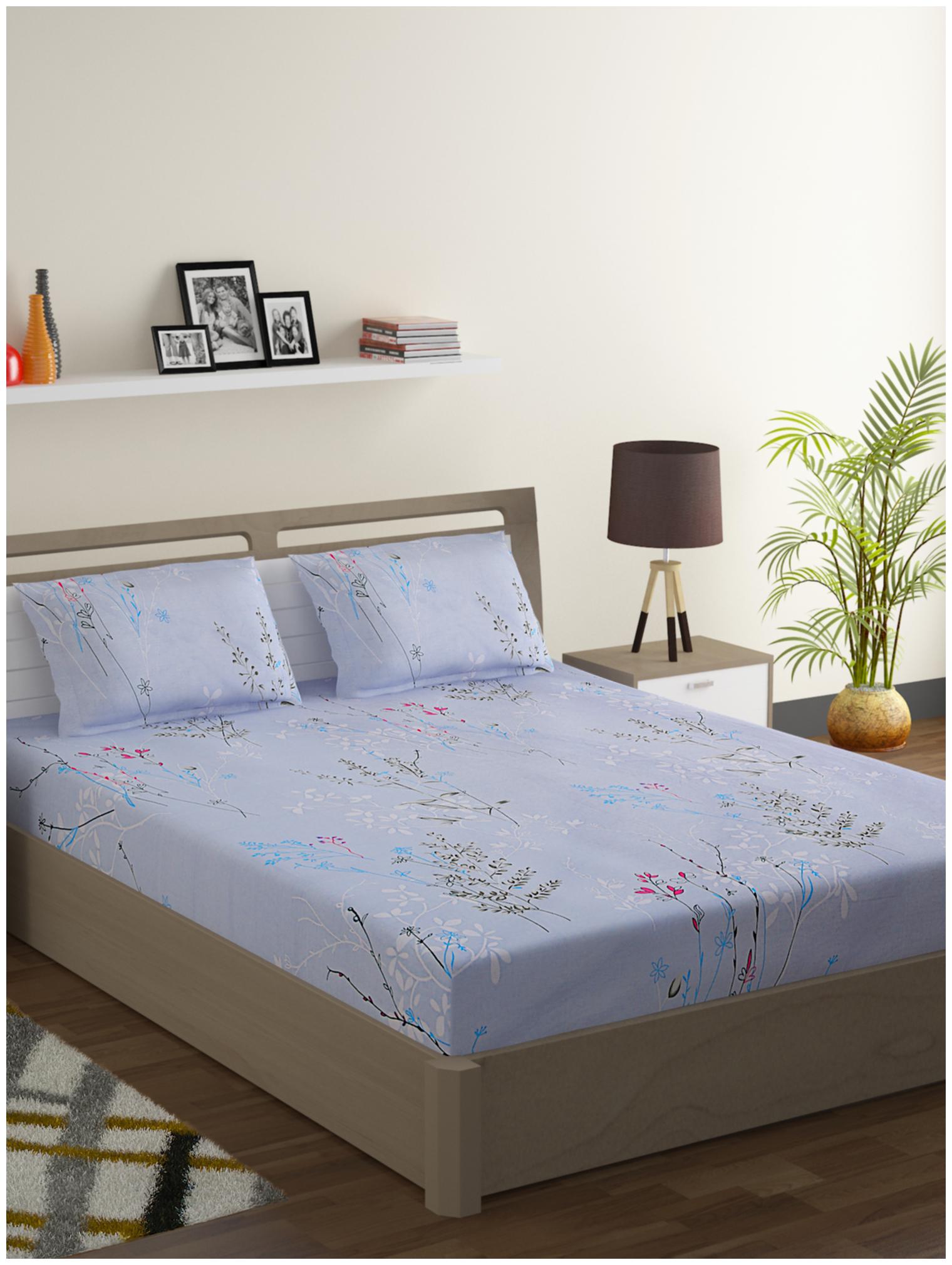 Swayam Cotton Floral Double Size Bedsheet 144 TC ( 1 Bedsheet With 2 Pillow Covers Blue Grey )
Swayam Cotton Floral Double Size Bedsheet 144 TC ( 1 Bedsheet With 2 Pillow Covers Blue Grey )
