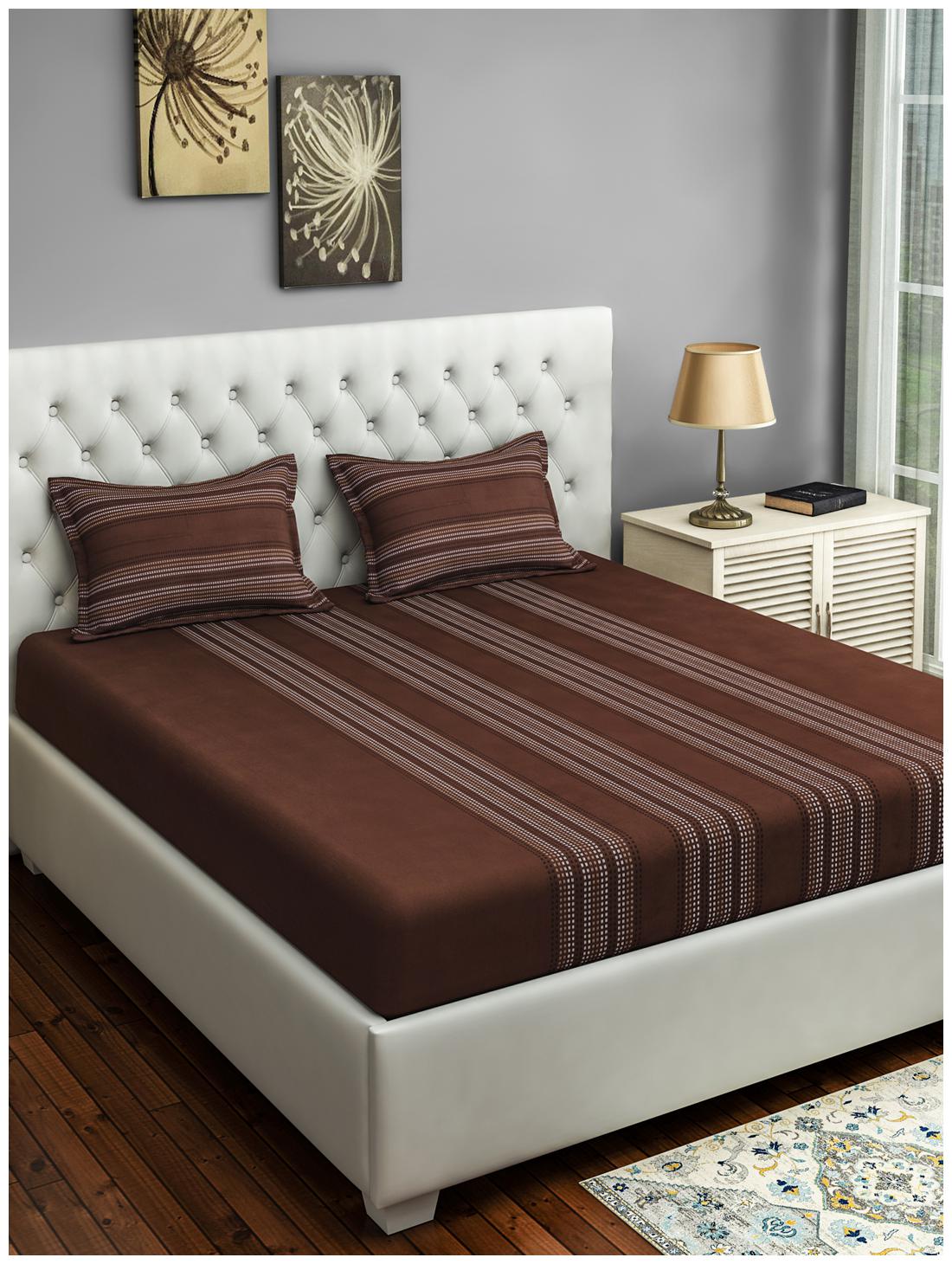 Swayam Cotton Striped Queen Size Bedsheet 180 TC ( 1 Bedsheet With 2 Pillow Covers Brown )
Swayam Cotton Striped Queen Size Bedsheet 180 TC ( 1 Bedsheet With 2 Pillow Covers Brown )