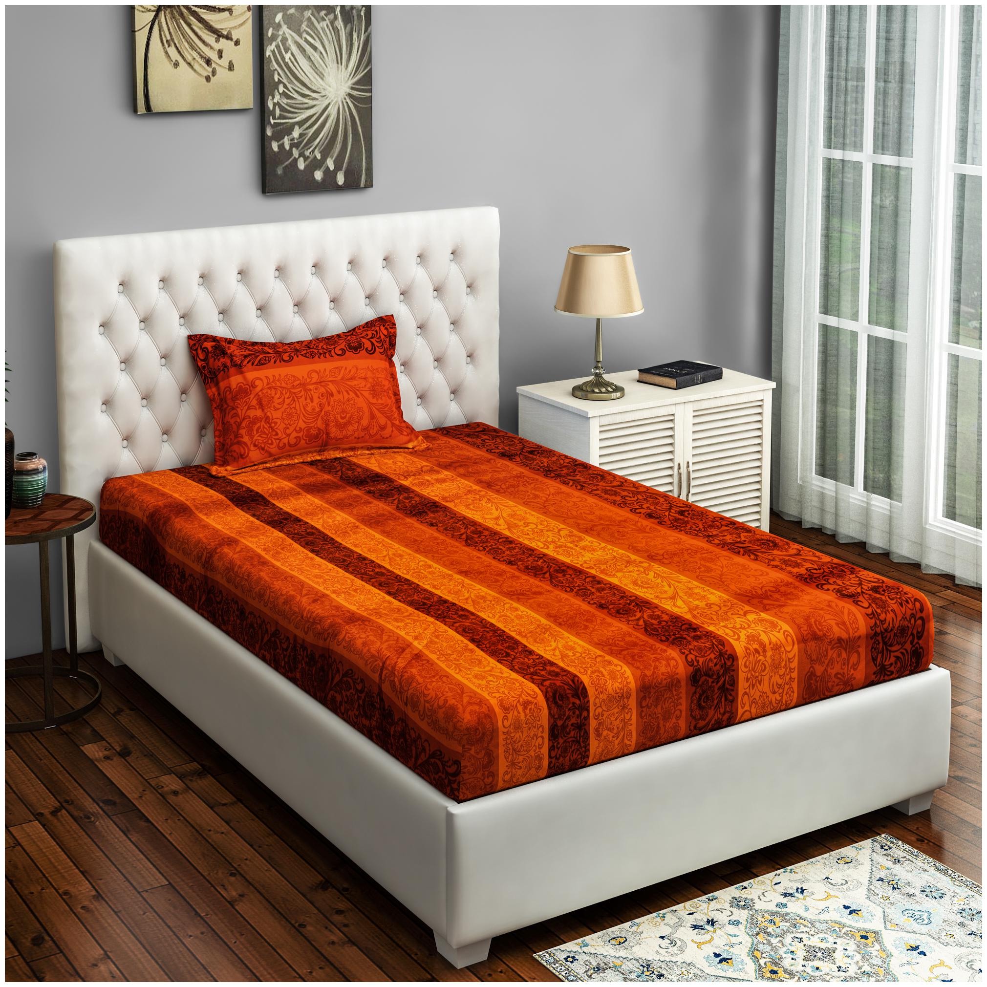 Swayam Cotton Floral Single Size Bedsheet 250 TC ( 1 Bedsheet With 1 Pillow Covers Orange )
Swayam Cotton Floral Single Size Bedsheet 250 TC ( 1 Bedsheet With 1 Pillow Covers Orange )