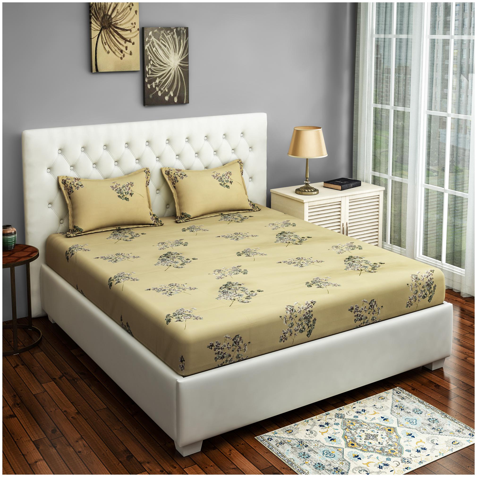 Swayam Cotton Floral Double Size Bedsheet 300 TC ( 1 Bedsheet With 2 Pillow Covers Beige )
Swayam Cotton Floral Double Size Bedsheet 300 TC ( 1 Bedsheet With 2 Pillow Covers Beige )