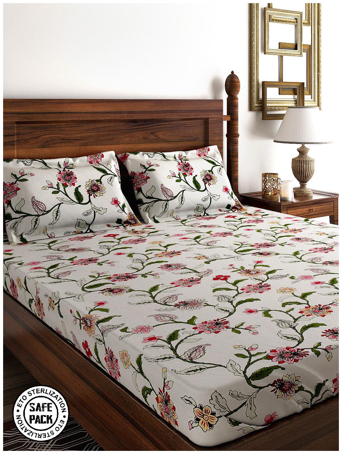 Swayam Cotton Floral Double Size Bedsheet 180 TC ( 1 Bedsheet With 2 Pillow Covers White )
Swayam Cotton Floral Double Size Bedsheet 180 TC ( 1 Bedsheet With 2 Pillow Covers White )