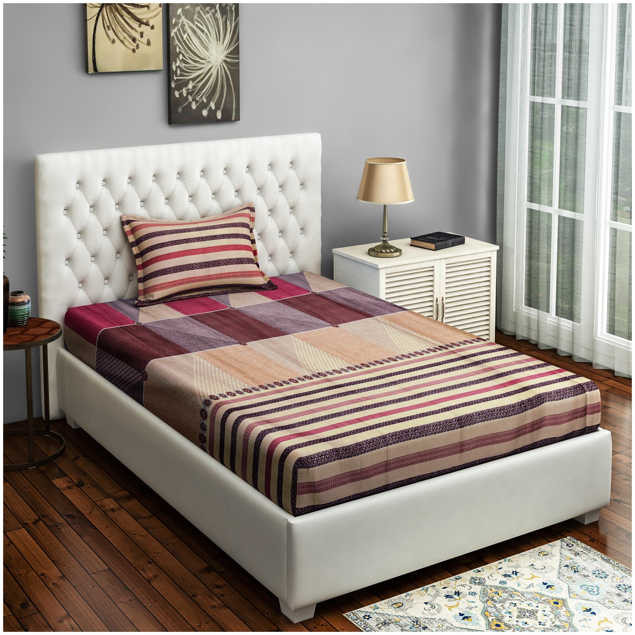 Swayam Cotton Striped Single Size Bedsheet 250 TC ( 1 Bedsheet With 1 Pillow Covers Pink )
Swayam Cotton Striped Single Size Bedsheet 250 TC ( 1 Bedsheet With 1 Pillow Covers Pink )