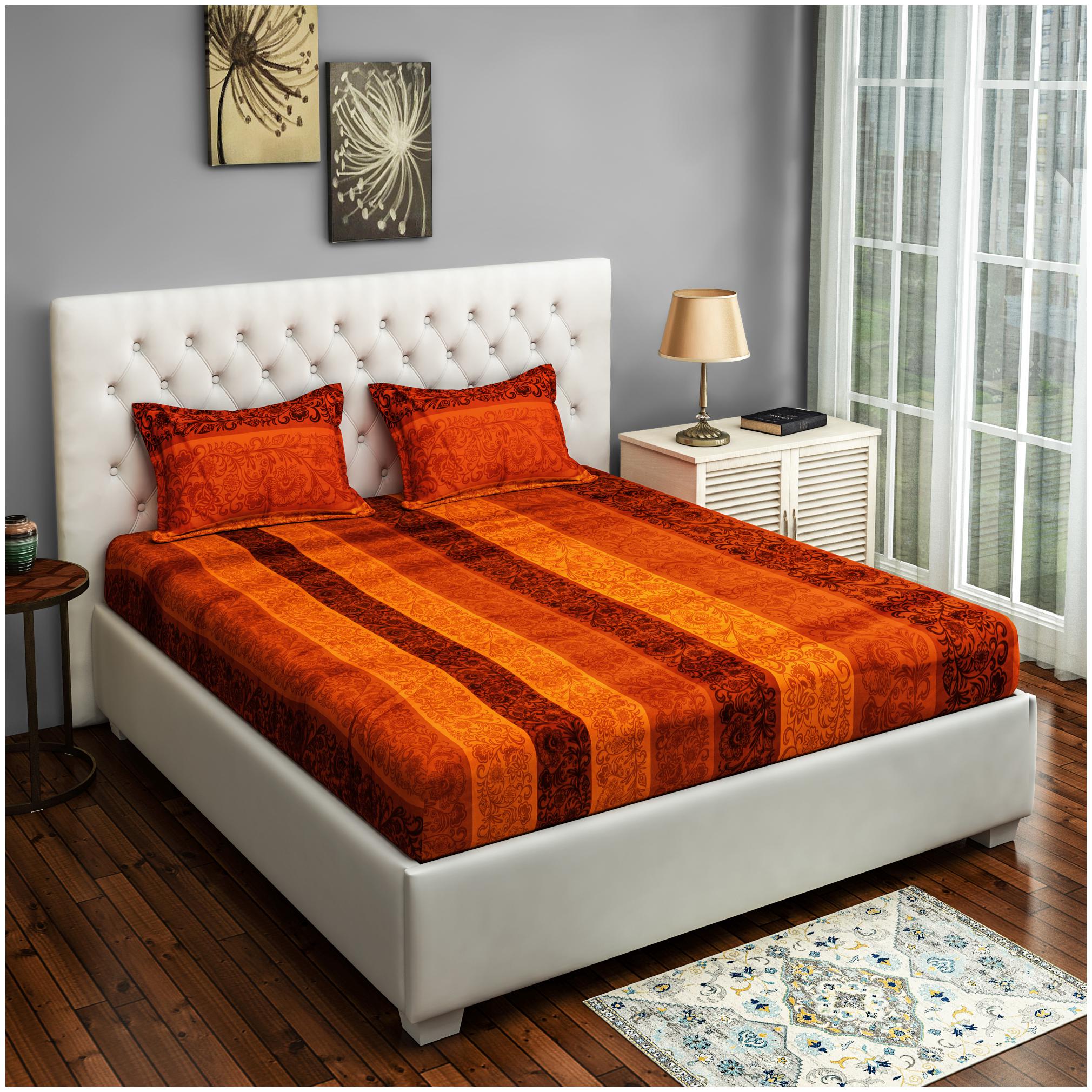 Swayam Cotton Floral King Size Bedsheet 250 TC ( 1 Bedsheet With 2 Pillow Covers Orange )
Swayam Cotton Floral King Size Bedsheet 250 TC ( 1 Bedsheet With 2 Pillow Covers Orange )