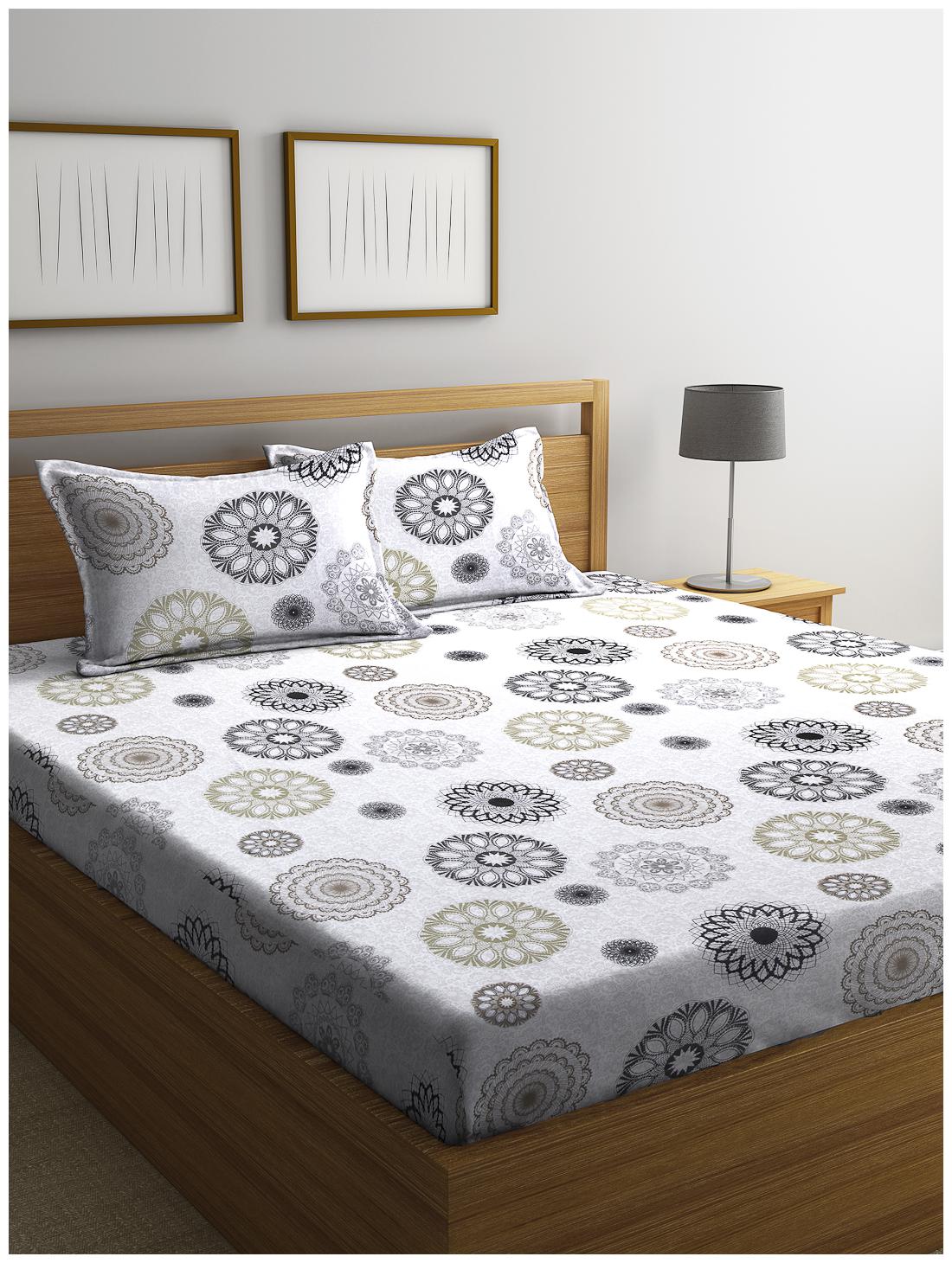 SWHF Cotton Floral Double Size Bedsheet 144 TC ( 1 Bedsheet With 2 Pillow Covers Grey White )
SWHF Cotton Floral Double Size Bedsheet 144 TC ( 1 Bedsheet With 2 Pillow Covers Grey White )
