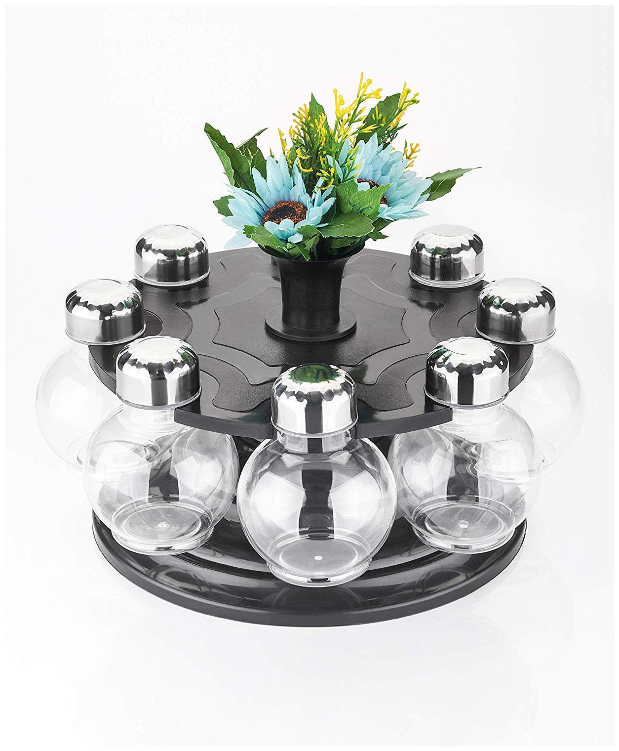 Takdir enterprise Multipurpose Revolving Plastic Spice Rack with 8 Piece Condiment Set ( Plastic - Black )
Takdir enterprise Multipurpose Revolving Plastic Spice Rack with 8 Piece Condiment Set ( Plastic - Black )