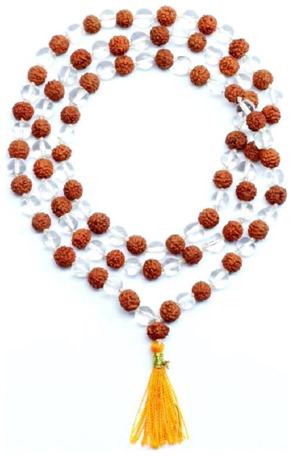 Takshila Gems Natural 5 Face Rudraksha with Sphatik Mala (Rudraksha with Crystal Quartz) (108 1) 6 mm Knotted Beads Mala Lab Certified Sphatik Rudraksha Mala
Takshila Gems Natural 5 Face Rudraksha with Sphatik Mala (Rudraksha with Crystal Quartz) (108 1) 6 mm Knotted Beads Mala Lab Certified Sphatik Rudraksha Mala
