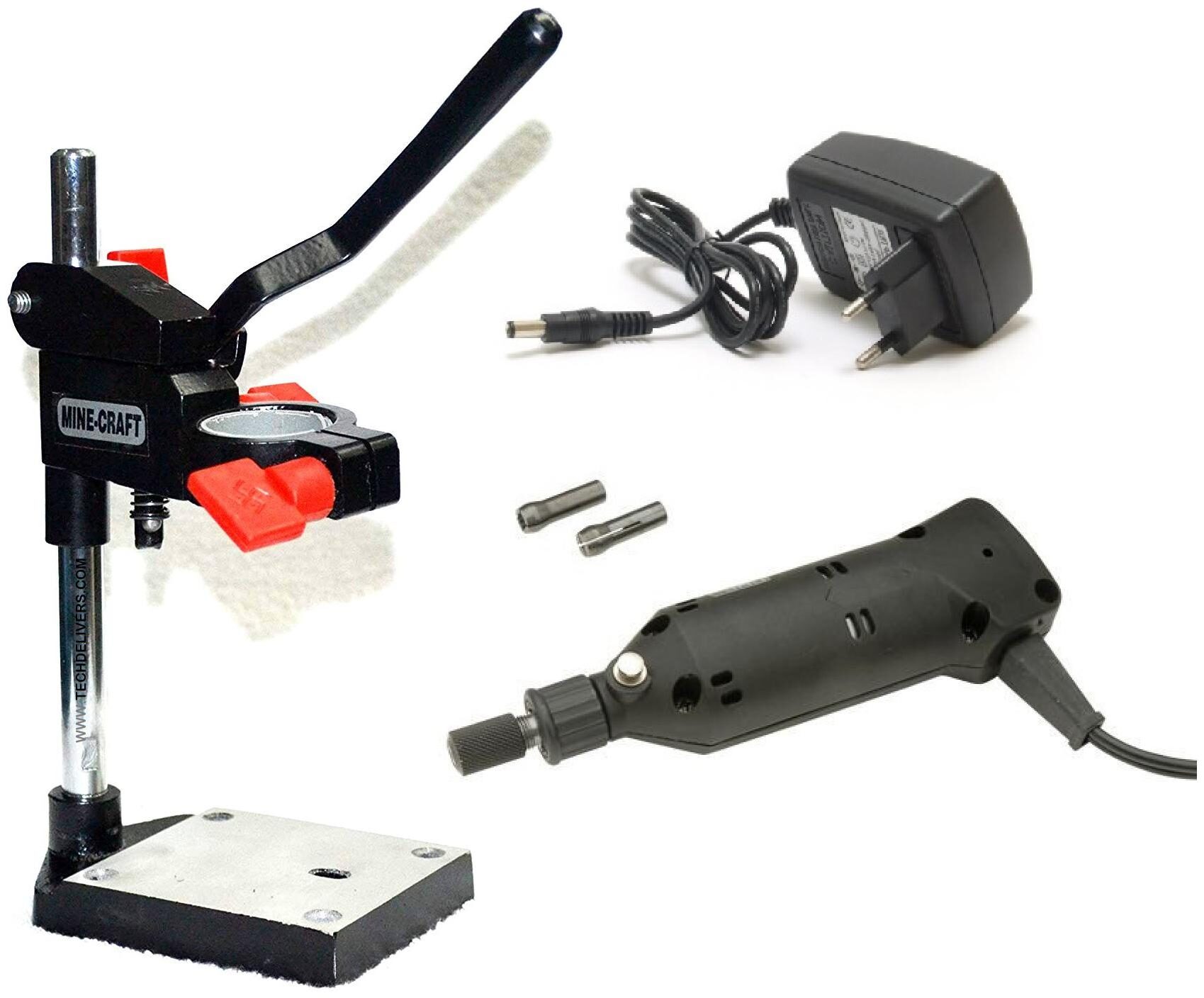 TechDelivers MINI PCB Drill Stand with MB120 PCB Drill Machine with Bits and Power Supply
TechDelivers MINI PCB Drill Stand with MB120 PCB Drill Machine with Bits and Power Supply