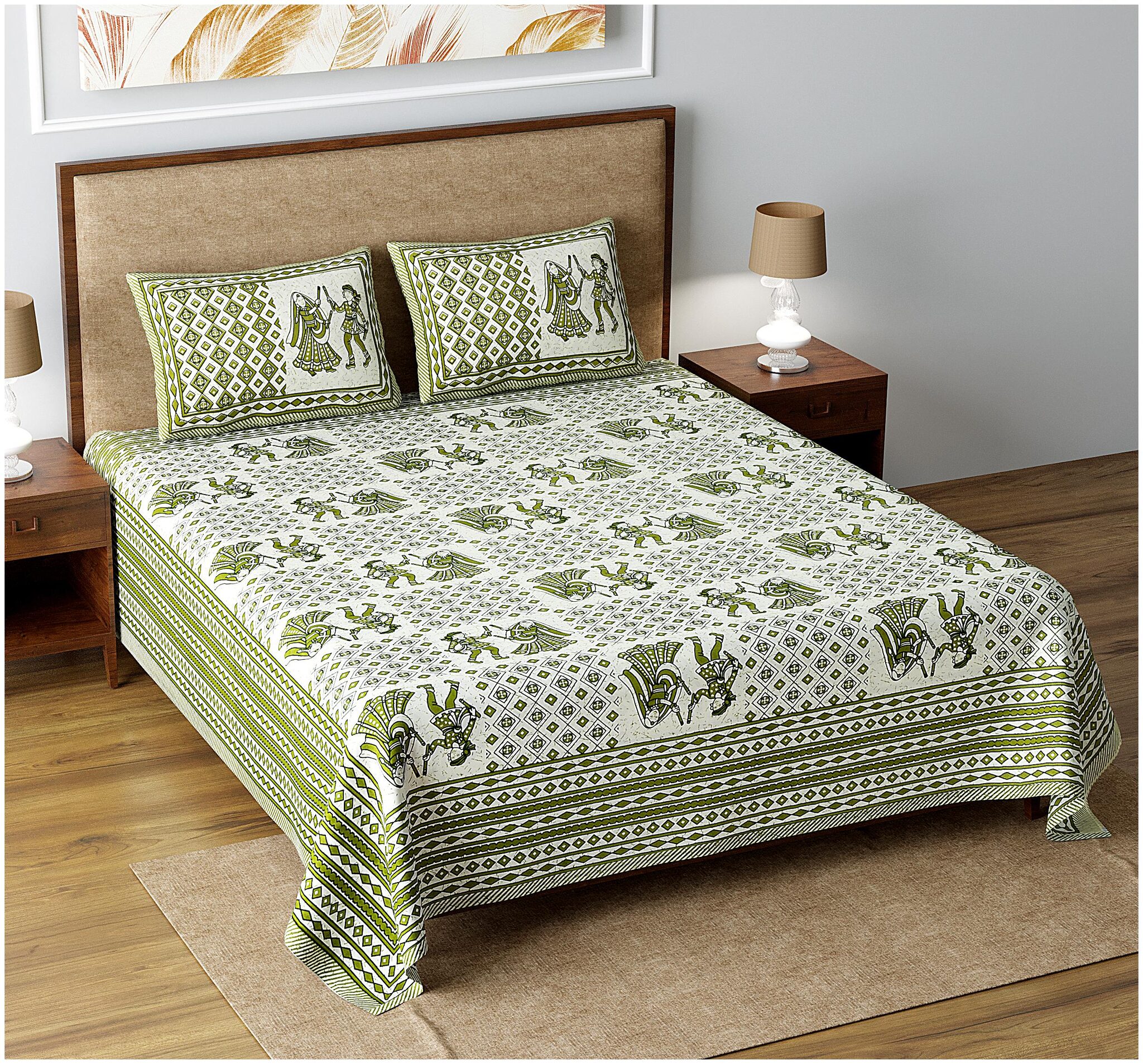 TEXSTYLERS Cotton Abstract Double Size Bedsheet 220 TC ( 1 Bedsheet With 2 Pillow Covers Multi )
TEXSTYLERS Cotton Abstract Double Size Bedsheet 220 TC ( 1 Bedsheet With 2 Pillow Covers Multi )