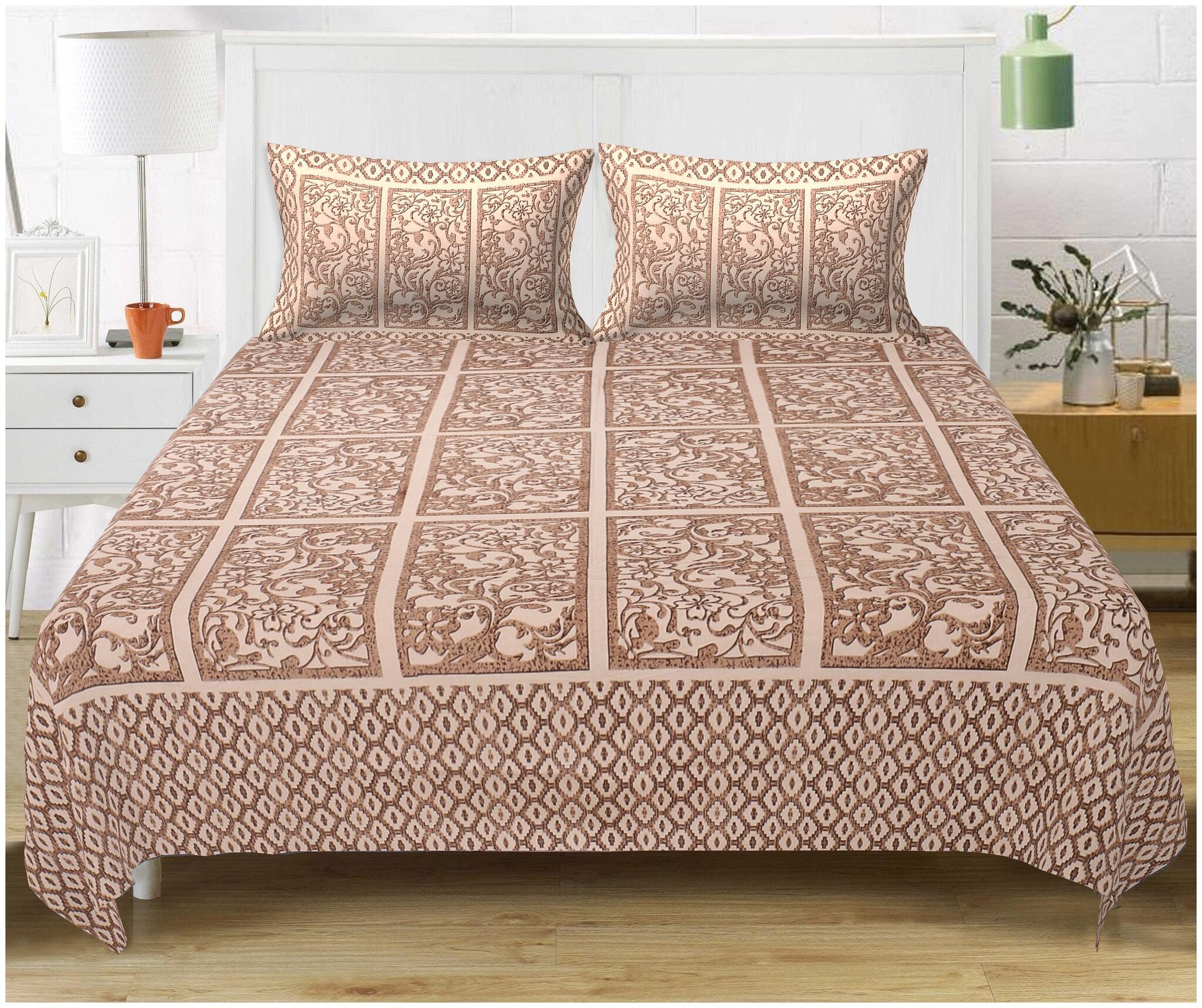 TEXSTYLERS Cotton Abstract King Size Bedsheet 220 TC ( 1 Bedsheet With 2 Pillow Covers Multi )
TEXSTYLERS Cotton Abstract King Size Bedsheet 220 TC ( 1 Bedsheet With 2 Pillow Covers Multi )