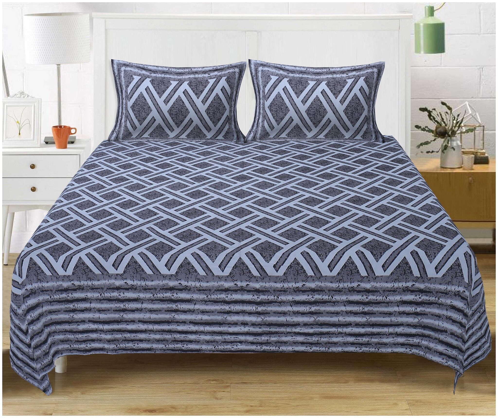 TEXSTYLERS Cotton Abstract King Size Bedsheet 220 TC ( 1 Bedsheet With 2 Pillow Covers Multi )
TEXSTYLERS Cotton Abstract King Size Bedsheet 220 TC ( 1 Bedsheet With 2 Pillow Covers Multi )