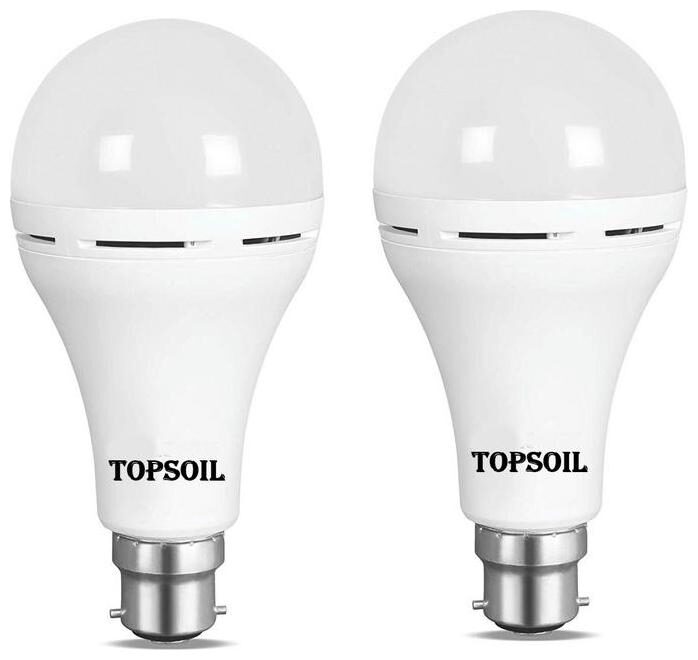 TopSoil Rechargeable Inverter Emergency ACDC LED Bulb 9 Watt Power Backup up to 3 Hours Pack of 2 
TopSoil Rechargeable Inverter Emergency ACDC LED Bulb 9 Watt Power Backup up to 3 Hours Pack of 2