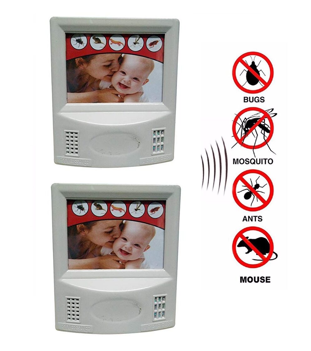 Ultrasonic Plastic Insect Killer Cum pest Repeller Suraksha 6 in 1 (Pack of 2) Assorted Color
Ultrasonic Plastic Insect Killer Cum pest Repeller Suraksha 6 in 1 (Pack of 2) Assorted Color