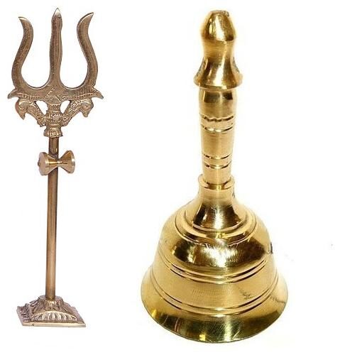 Utkarsh Combo Of Round Head Pooja Puja Bell Ghanti With Trishul trident Damru with Stand Statue
Utkarsh Combo Of Round Head Pooja Puja Bell Ghanti With Trishul trident Damru with Stand Statue