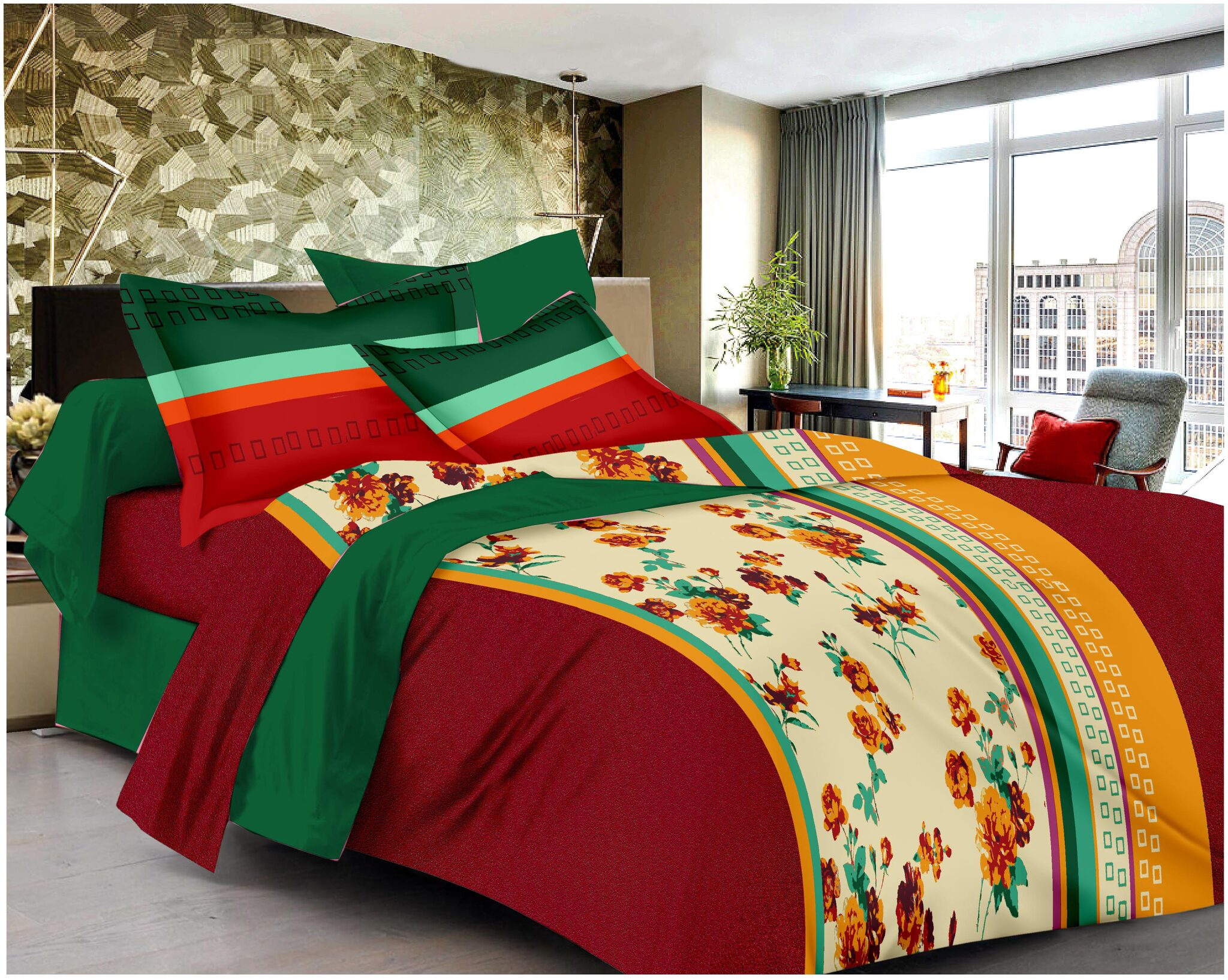 Valtellina Cotton Printed Double Size Bedsheet 120 TC ( 1 Bedsheet With 2 Pillow Covers Multi )
Valtellina Cotton Printed Double Size Bedsheet 120 TC ( 1 Bedsheet With 2 Pillow Covers Multi )