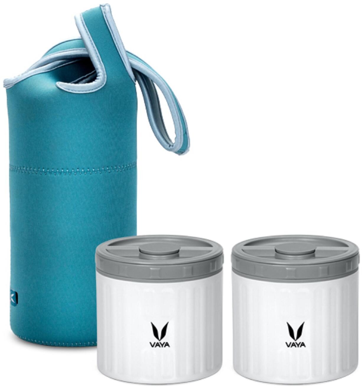Vaya Preserve LunchKit - 600 ml (2 x 300 ml) White Vacuum Insulated Stainless Steel Meal Container with Blue Lunch Bag Meal Carrier Portable Lunch Box Set of 2 Color - White
Vaya Preserve LunchKit - 600 ml (2 x 300 ml) White Vacuum Insulated Stainless Steel Meal Container with Blue Lunch Bag Meal Carrier Portable Lunch Box Set of 2 Color - White