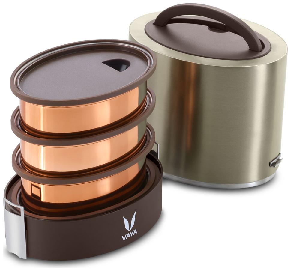 Vaya Tyffyn 1000ml Graphite Lunch Box without BagMat - Copper-finished Stainless Steel 3-Container Tiffin Box
Vaya Tyffyn 1000ml Graphite Lunch Box without BagMat - Copper-finished Stainless Steel 3-Container Tiffin Box
