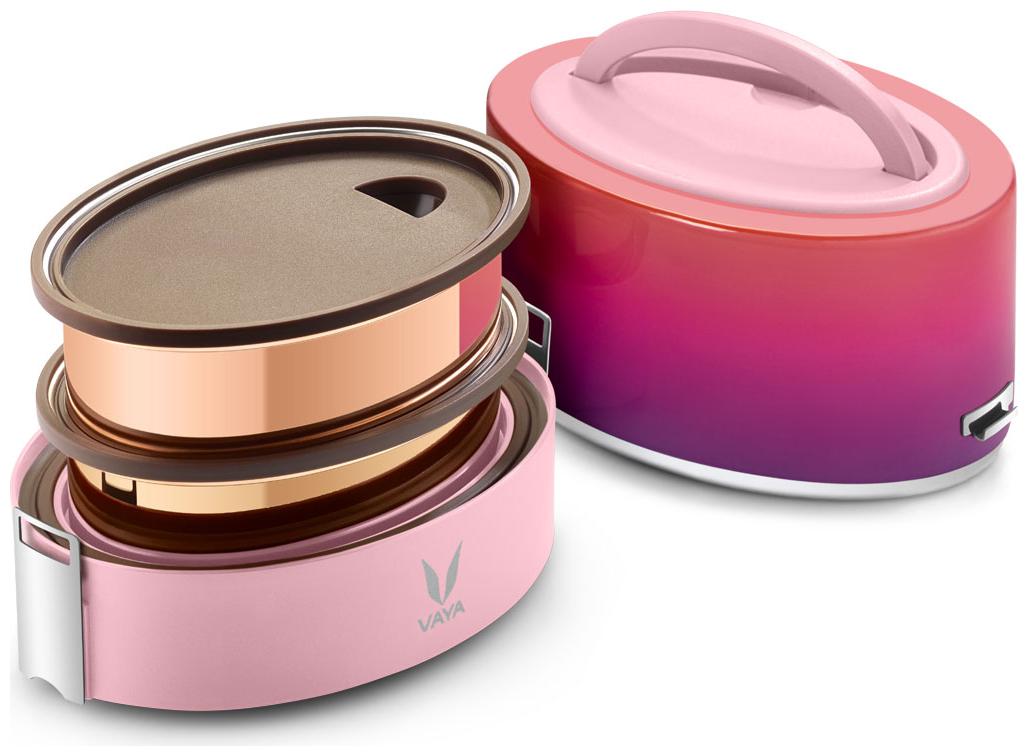 Vaya Tyffyn Copper-Finished Stainless Steel Lunch Box without Bagmat 600 ml 2 Containers Ombre Pink
Vaya Tyffyn Copper-Finished Stainless Steel Lunch Box without Bagmat 600 ml 2 Containers Ombre Pink