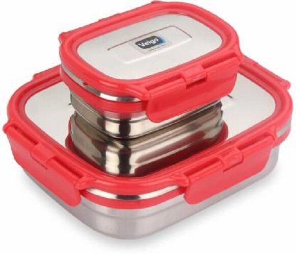 Velgo Lock N Steel 100 Air Tight 2 Pcs Container Lunch Box - Purple - 875ML 180ML for Office College School
Velgo Lock N Steel 100 Air Tight 2 Pcs Container Lunch Box - Purple - 875ML 180ML for Office College School