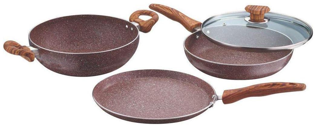 Vinod Cookware BETA MAX Non stick Induction Friendly Cookware set - 3 Pieces Brown
Vinod Cookware BETA MAX Non stick Induction Friendly Cookware set - 3 Pieces Brown