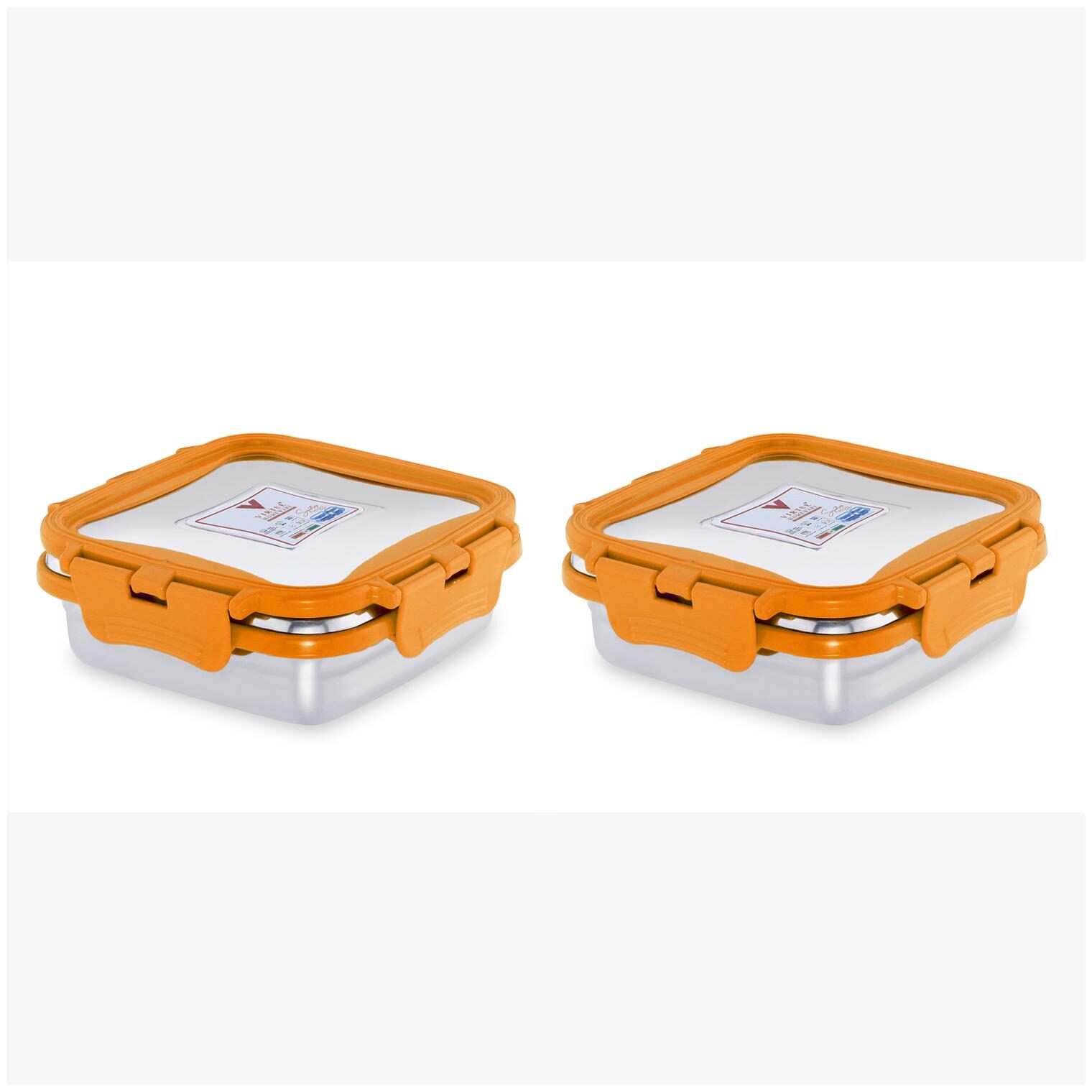Virtue Homeware Stainless Steel Lunch Box Set -2 Orange Containers(330ml each)Lunch Box
Virtue Homeware Stainless Steel Lunch Box Set -2 Orange Containers(330ml each)Lunch Box