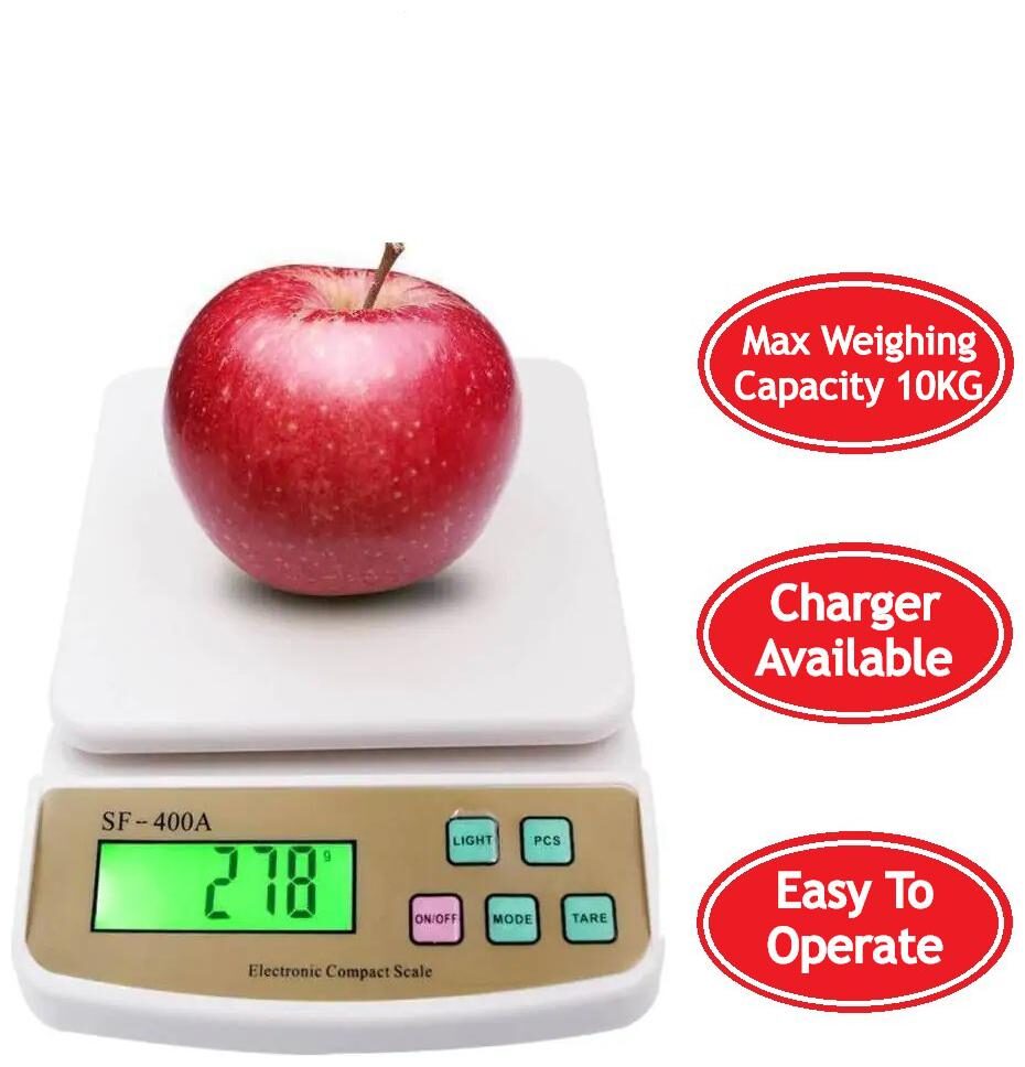 Vmore 10 kg Electronic Kitchen Digital Weighing Scale Weight Machine(With Charger)
Vmore 10 kg Electronic Kitchen Digital Weighing Scale Weight Machine(With Charger)