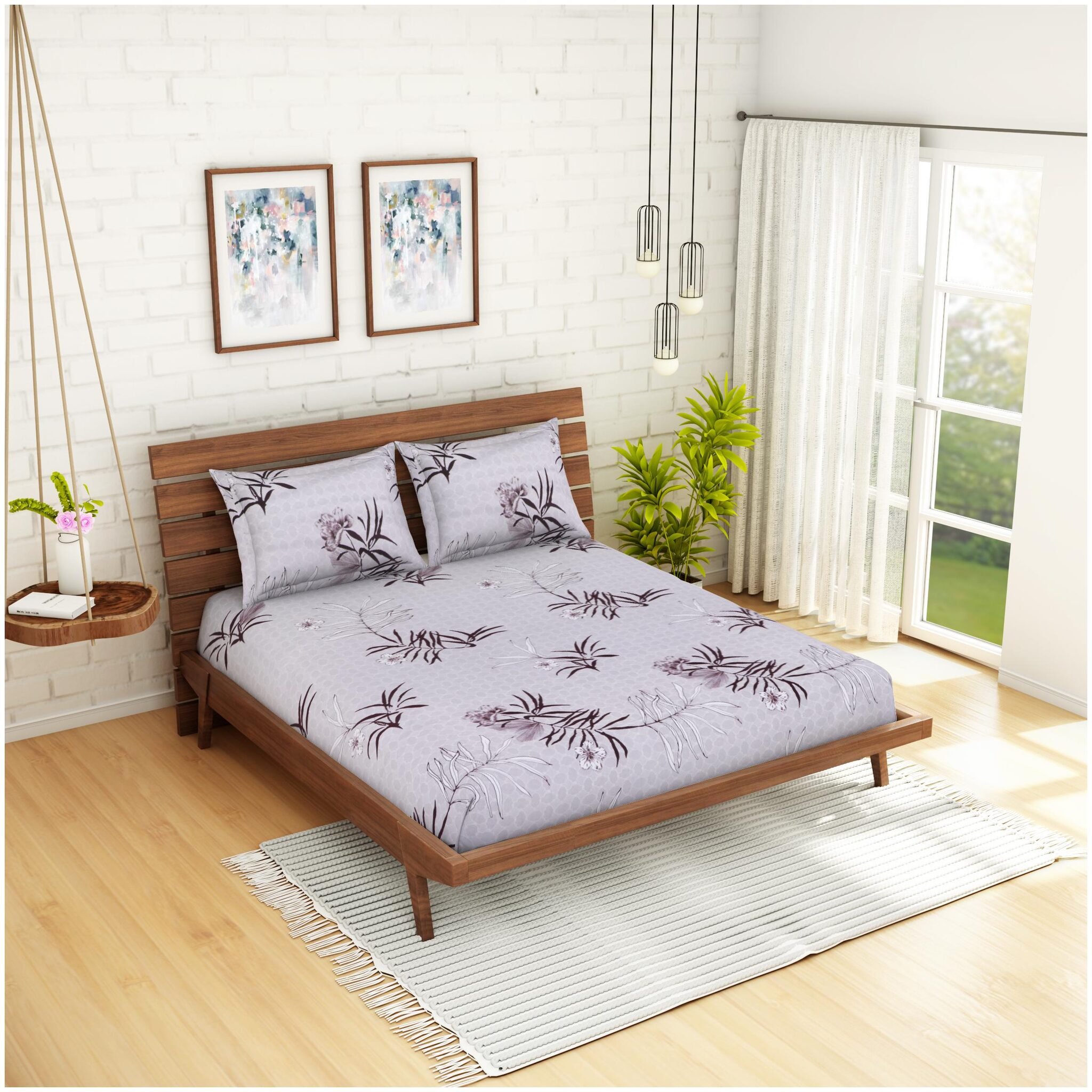 Welhome Microfiber Floral Double Size Bedsheet 200 TC ( 1 Bedsheet With 2 Pillow Covers Grey Brown )
Welhome Microfiber Floral Double Size Bedsheet 200 TC ( 1 Bedsheet With 2 Pillow Covers Grey Brown )