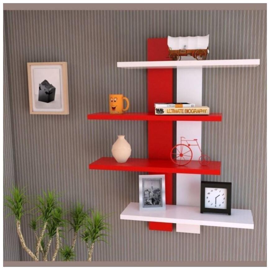 WOOD WORLD decoretive MDF Ladder Shape 4 Tier Designer Wall Rack Shelf- white - red
WOOD WORLD decoretive MDF Ladder Shape 4 Tier Designer Wall Rack Shelf- white - red