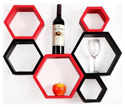 WOOD WORLD D cor home Hexagon Shape Storage Wall Shelves set-6 - black red
WOOD WORLD D cor home Hexagon Shape Storage Wall Shelves set-6 - black red