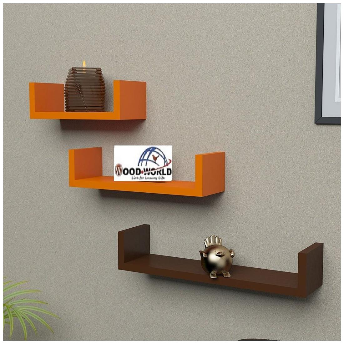 WOOD WORLD home Decor U-Shaped Floating Wall Shelf Set of 3- brown- orange
WOOD WORLD home Decor U-Shaped Floating Wall Shelf Set of 3- brown- orange