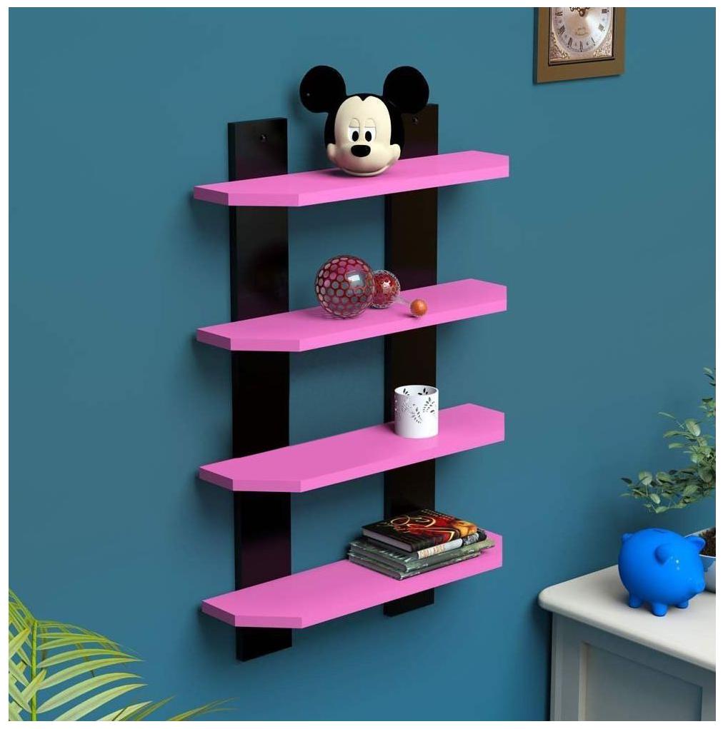 WOOD WORLD MDF Laminated Ladder Shape 4 Tier Designer Wall Rack Shelf- black - pink
WOOD WORLD MDF Laminated Ladder Shape 4 Tier Designer Wall Rack Shelf- black - pink