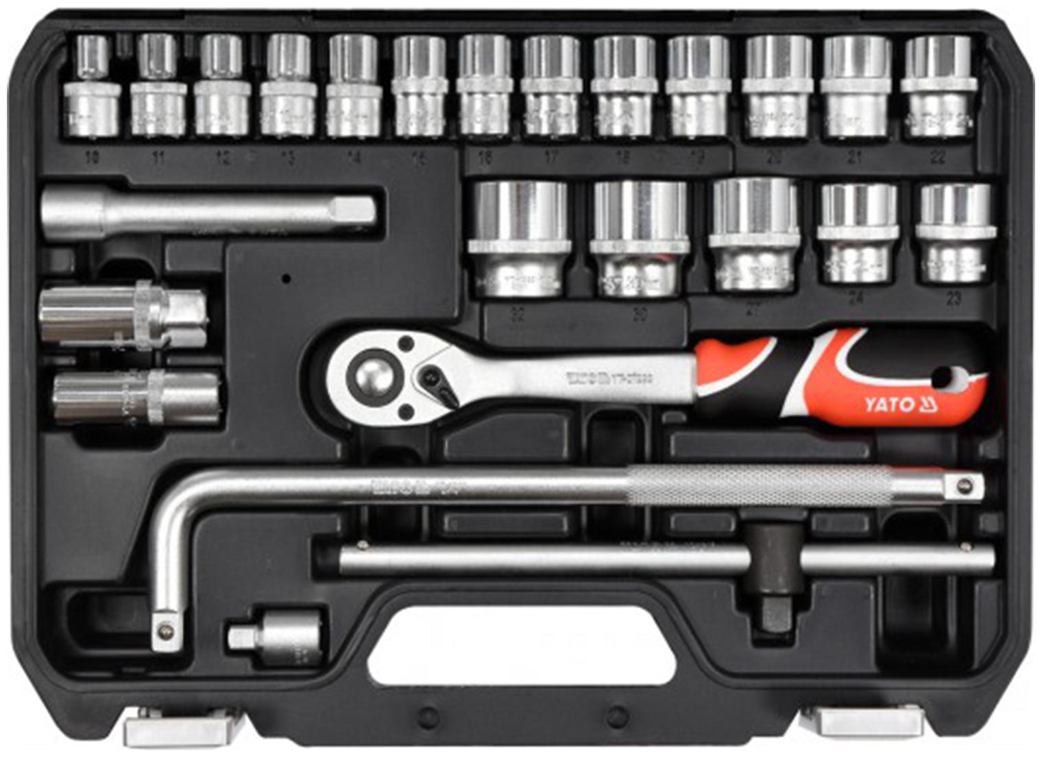 YATO YT-38741 Excellent materials and high quality steel Socket Set 1 2Inch Socket Set (Pack of 25)
YATO YT-38741 Excellent materials and high quality steel Socket Set 1 2Inch Socket Set (Pack of 25)