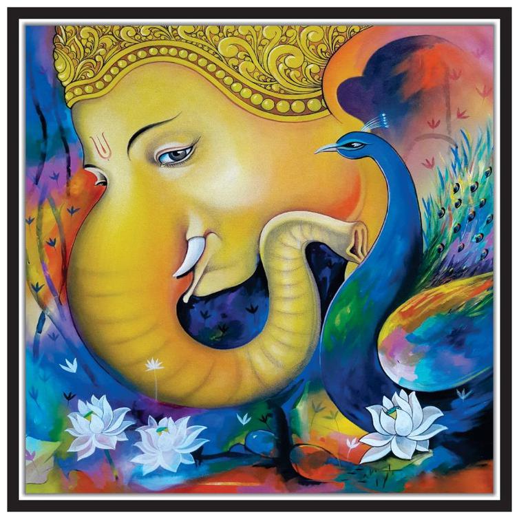 Yogine Beautiful Modern Art Lord Ganesha Painting Self Adhesive Unframed Rolled Sticker Gift For Festivals Occasions Size -12 in x 12 in Multicolour
Yogine Beautiful Modern Art Lord Ganesha Painting Self Adhesive Unframed Rolled Sticker Gift For Festivals Occasions Size -12 in x 12 in Multicolour