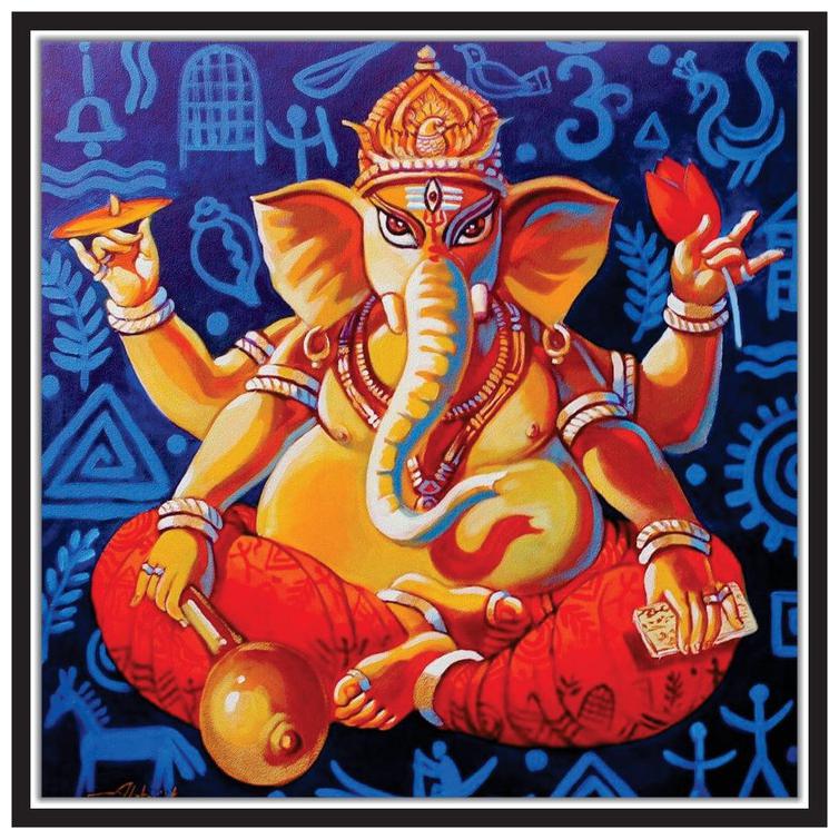 Yogine Beautiful Modern Art Lord Ganesha Painting Self Adhesive Unframed Rolled Sticker Gift For Occasions Size -12 in x 12 in Multicolour
Yogine Beautiful Modern Art Lord Ganesha Painting Self Adhesive Unframed Rolled Sticker Gift For Occasions Size -12 in x 12 in Multicolour
