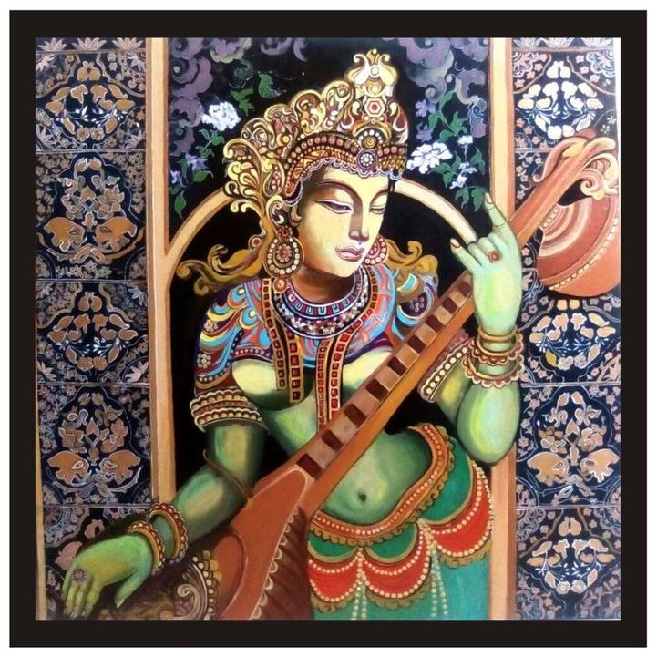 Yogine Beautiful Godess Playing Veena Self Adhesive Painting Poster For Wall Unframed Rolled Sticker Size -12 in x 12 in Multicolour
Yogine Beautiful Godess Playing Veena Self Adhesive Painting Poster For Wall Unframed Rolled Sticker Size -12 in x 12 in Multicolour