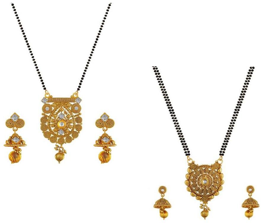 Aabhu Fashionable Combo of 2 Mangalsutra with Earrings Pair Jewellery Set for Women
Aabhu Fashionable Combo of 2 Mangalsutra with Earrings Pair Jewellery Set for Women