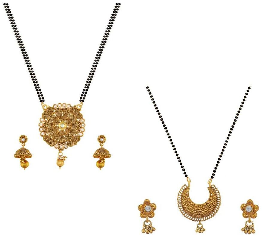 Aabhu Fashionable Combo of 2 Mangalsutra with Chain and Earrings Jewellery Set for Women
Aabhu Fashionable Combo of 2 Mangalsutra with Chain and Earrings Jewellery Set for Women