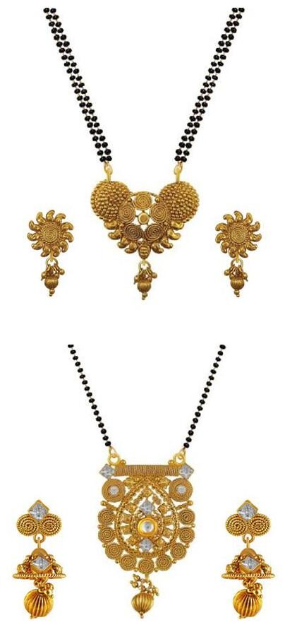 Aabhu Fashionable Combo of 2 Mangalsutra with Chain and Earrings Jewellery Set for Women
Aabhu Fashionable Combo of 2 Mangalsutra with Chain and Earrings Jewellery Set for Women