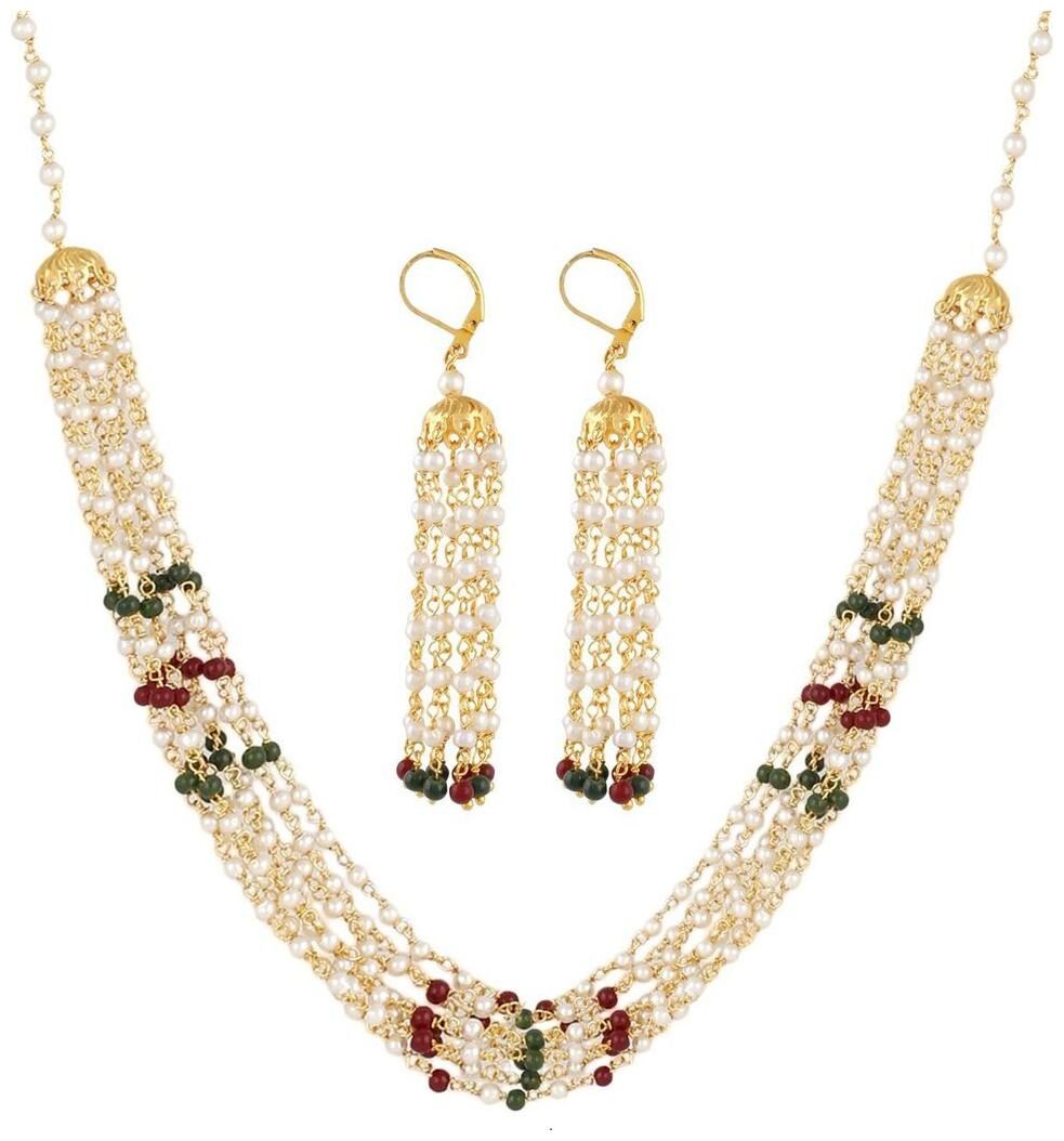 Aabhu Gold Plated White Pearl Handmade Beads Necklace Jewellery Set With Earring For Women And Girls
Aabhu Gold Plated White Pearl Handmade Beads Necklace Jewellery Set With Earring For Women And Girls