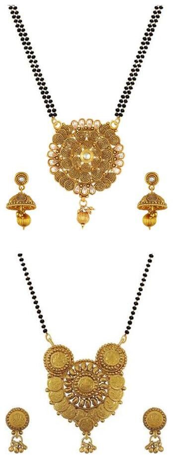 Aabhu Popular Combo of 2 Mangalsutra with Chain and Earrings Jewellery Set for Women
Aabhu Popular Combo of 2 Mangalsutra with Chain and Earrings Jewellery Set for Women