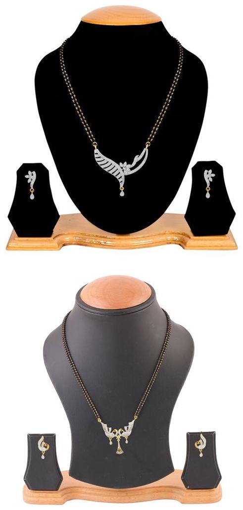 Aabhu Popular Combo of 2 Amercian Diamond Mangalsutra with Earrings Jewellery Set for Women
Aabhu Popular Combo of 2 Amercian Diamond Mangalsutra with Earrings Jewellery Set for Women