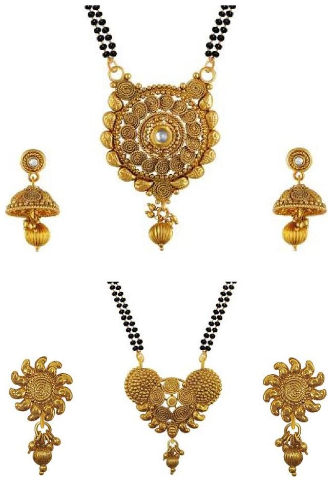 Aabhu Stylish Combo of 2 Mangalsutra with Chain and Earrings Jewellery Set for Women
Aabhu Stylish Combo of 2 Mangalsutra with Chain and Earrings Jewellery Set for Women