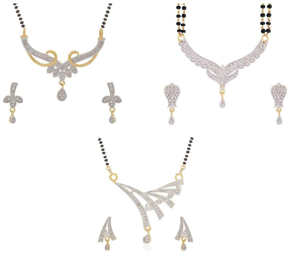 Aabhu Stylish Combo of 3 Mangalsutra with Chain and Earrings Jewellery Set for Women
Aabhu Stylish Combo of 3 Mangalsutra with Chain and Earrings Jewellery Set for Women