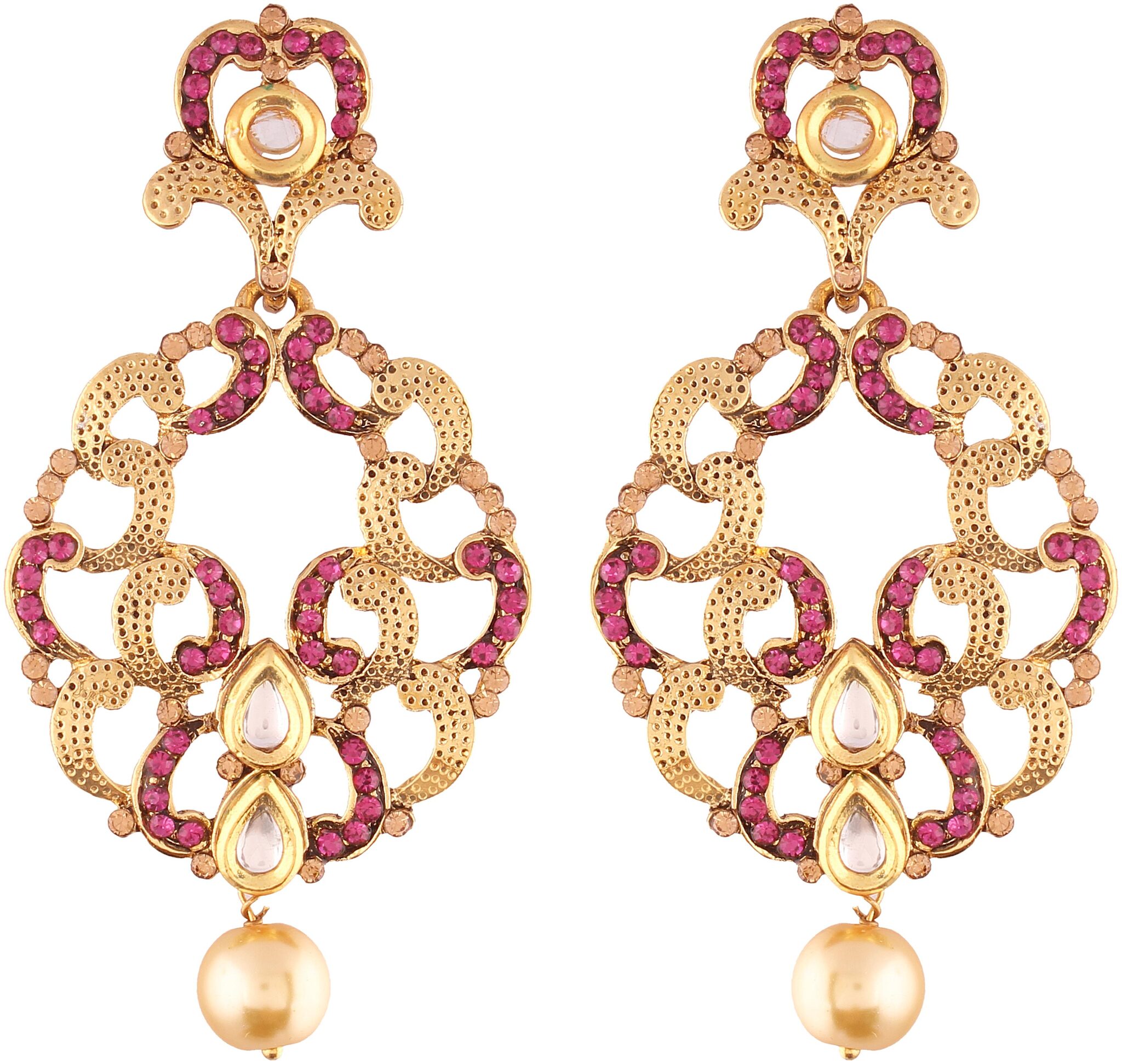 Access-O-Risingg Traditional Gold Plated Dark Pink Drop Wedding Earrings For Women TER050
Access-O-Risingg Traditional Gold Plated Dark Pink Drop Wedding Earrings For Women TER050