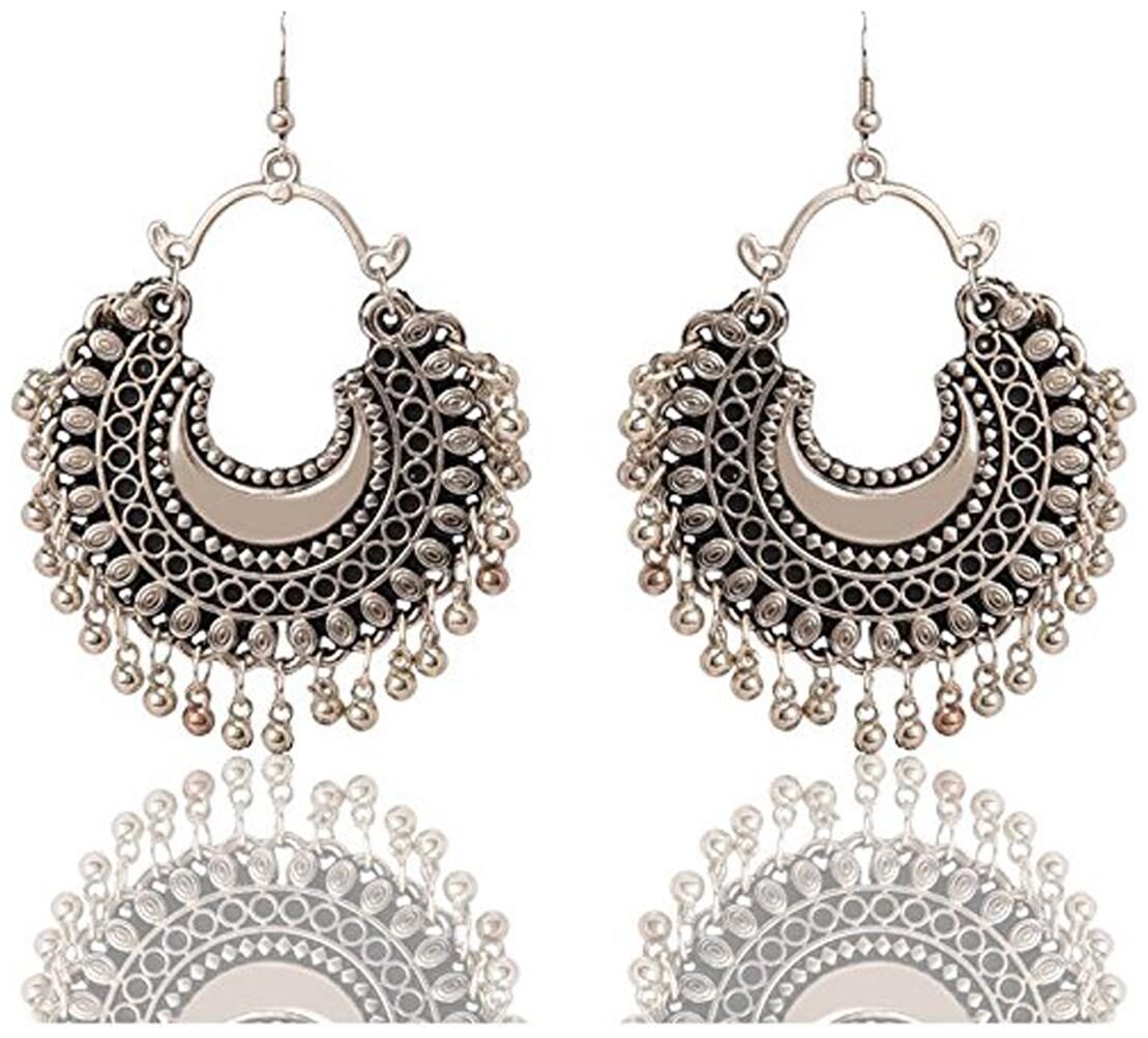 Air Sports Silver Chandbali Fashion Stylish Oxidised Afghani Tribal Fancy Party Wear Earrings for Girls and Women
Air Sports Silver Chandbali Fashion Stylish Oxidised Afghani Tribal Fancy Party Wear Earrings for Girls and Women