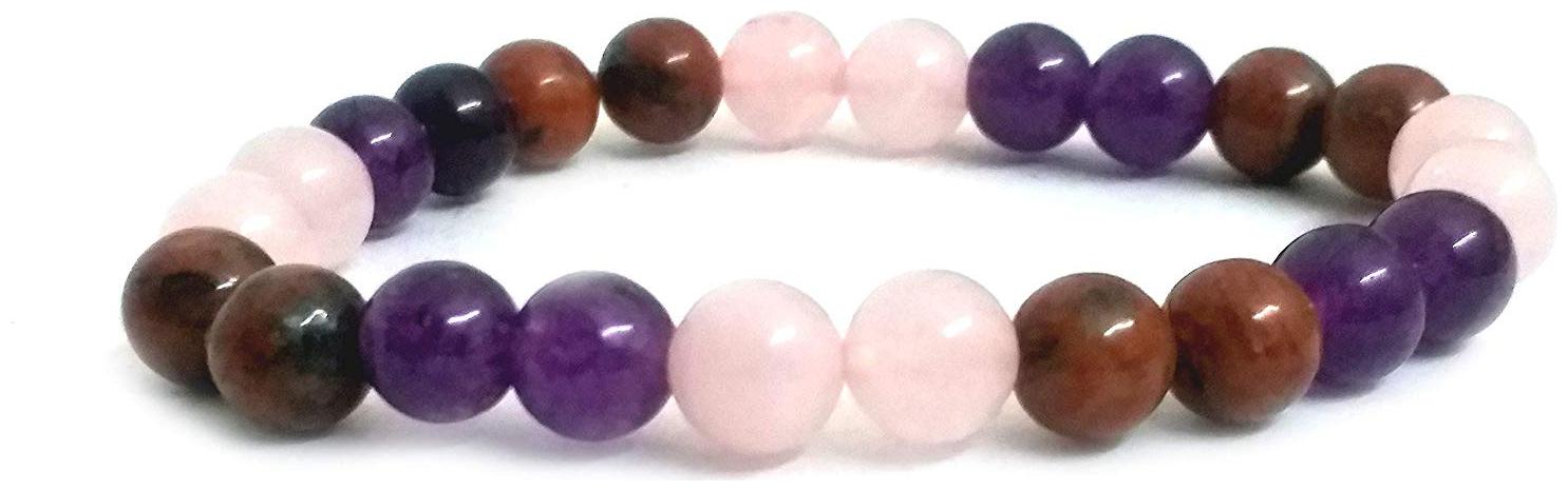 Astrocrystals9 Jasper Amethyst And Rose Quart Crystal 8 Mm Stretch Bracelet 
Astrocrystals9 Jasper Amethyst And Rose Quart Crystal 8 Mm Stretch Bracelet