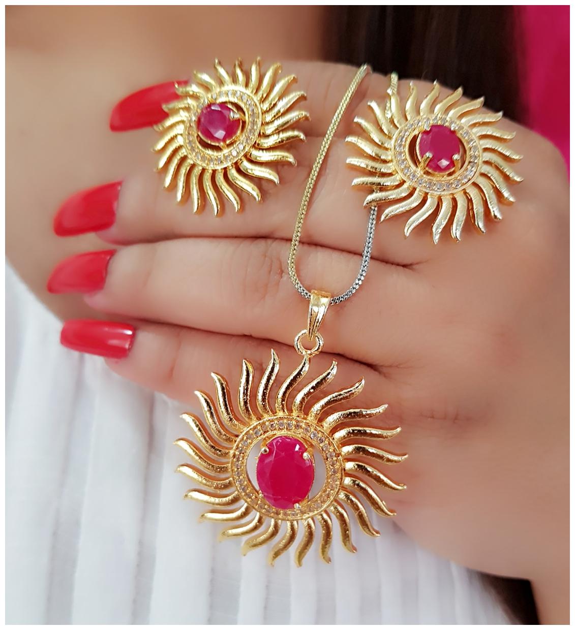 Bhagya Lakshmi Women s Pride Alloy Contemprary Pendent With Earrings For Women
Bhagya Lakshmi Women s Pride Alloy Contemprary Pendent With Earrings For Women